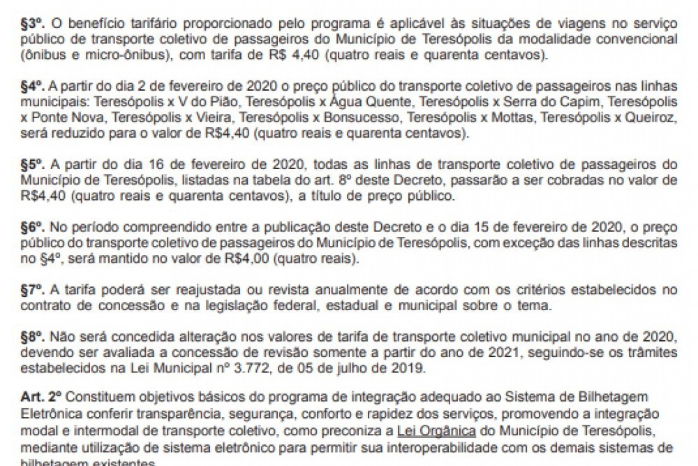 Teresópolis (RJ) inicia integração domingo e reajusta tarifa para R$ 4,40  em 16 de fevereiro